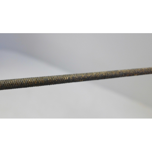 843 - A combination brass and copper riding crop/hunting horn