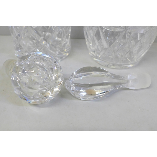 871 - Two silver collared cyrstal decanters