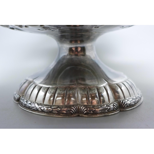 896 - A large silver pedestal bowl, London 1891, 785g