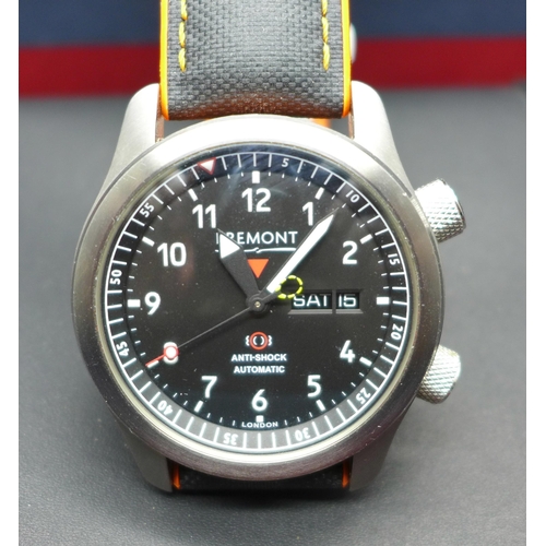 897 - A Bremont MBII-BK10R Martin-Baker Ejection Seat wristwatch, serial number MN11/9865, with matching c... 