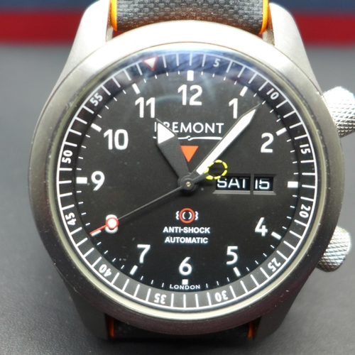 897 - A Bremont MBII-BK10R Martin-Baker Ejection Seat wristwatch, serial number MN11/9865, with matching c... 