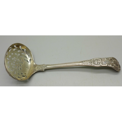 899 - A silver sifter spoon, London 1848, 64g