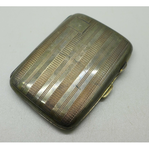 913 - A silver cigarette case, 77mm x 56mm, 41g