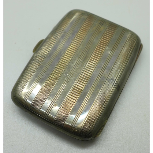 913 - A silver cigarette case, 77mm x 56mm, 41g