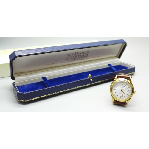 940 - A Sewills of Liverpool automatic chronometer wristwatch with box and papers, model 9450, date watch ... 