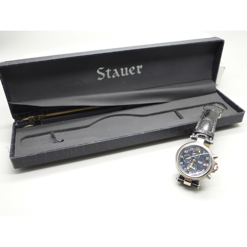 941 - A Stauer stainless steel noire wristwatch, boxed