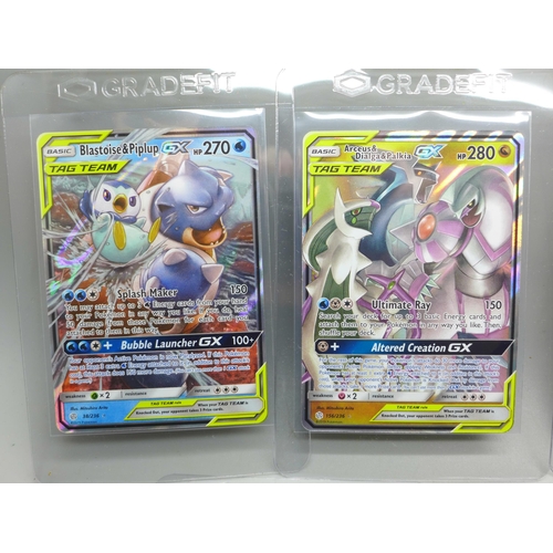 951 - Five rare Cosmic Eclipse GX Pokemon cards