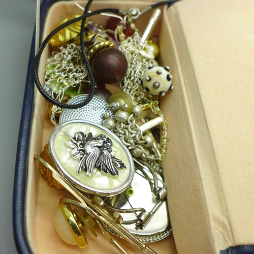 966 - A box of costume jewellery