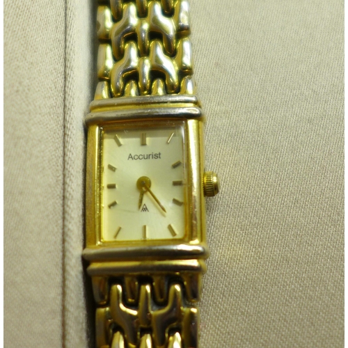 969 - A collection of costume jewellery and a lady's Accurist wristwatch