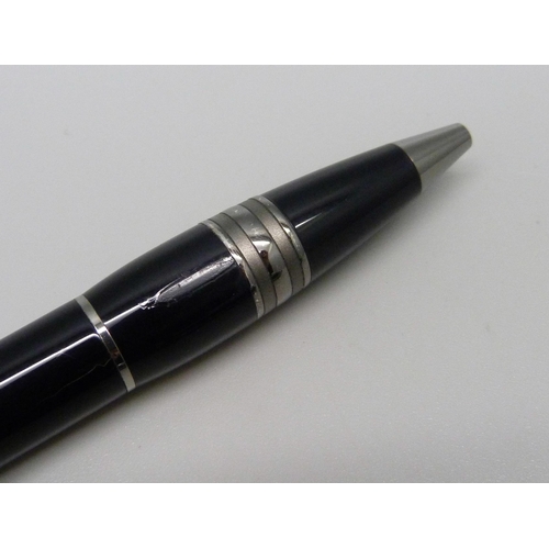 1001 - Two Mont Blanc StarWalker pens - a roller ball and a ball point, some fine cracks and marks to casin... 