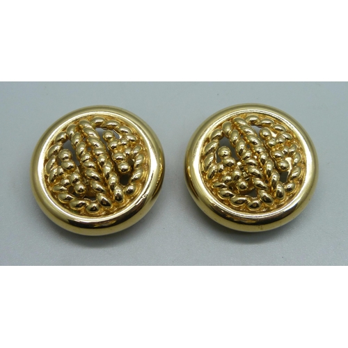 1006 - A pair of 1980s Givenchy clip on earrings, 3.5cm