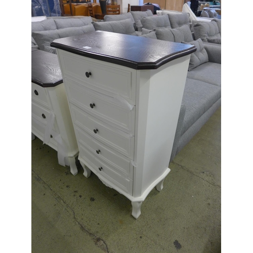 1549 - A five drawer tallboy with contrast top