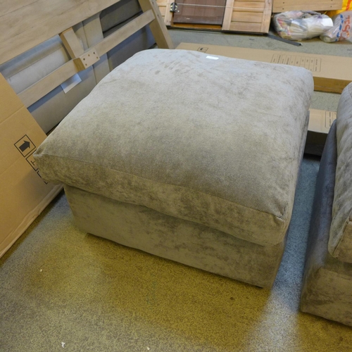 1581 - A grey velvet upholstered cushion topped foostool