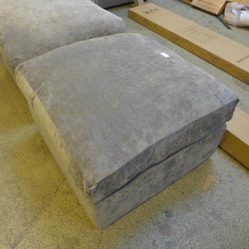 1583 - A grey velvet upholstered cushion topped foostool