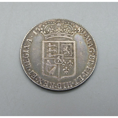 1044 - A 1689 William and Mary half crown