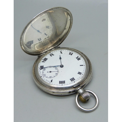 1079 - A silver cased full hunter pocket watch