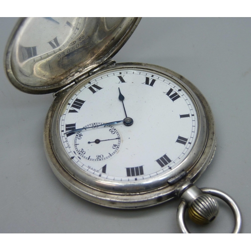 1079 - A silver cased full hunter pocket watch