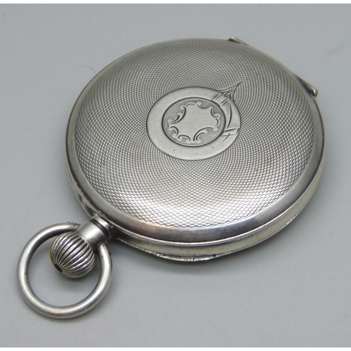 1079 - A silver cased full hunter pocket watch