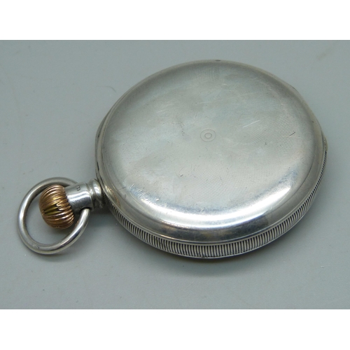 1080 - A silver cased full hunter pocket watch