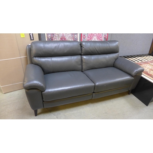 1502 - Grace Grey Leather 2.5 Seater Power Recliner sofa, original RRP £874.99 + VAT (4192-27) * This lot i... 