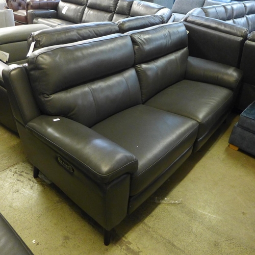 1517 - Grace Grey Leather 2.5 Seater Power Recliner sofa, original RRP £874.99 + VAT (4192-19) * This lot i... 