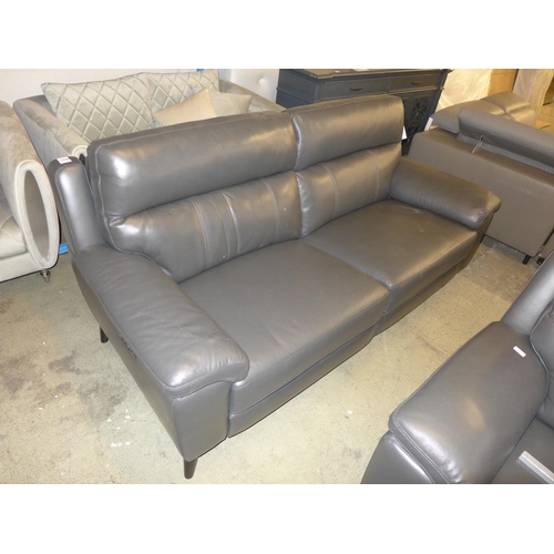 1518 - Grace Grey Leather 2.5 Seater Power Recliner sofa, original RRP £874.99 + VAT (4192-30) * This lot i... 