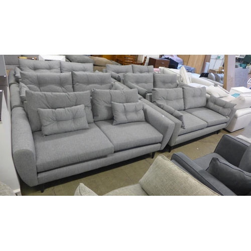 1543 - A pair of grey hopsack Jack Wills/sofa.com sofas