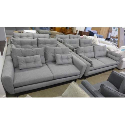 1545 - A pair of grey hopsack Jack Wills/sofa.com sofas