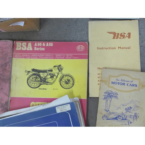 774 - A collection of BSA, Triumph and Brough Superior ephemera