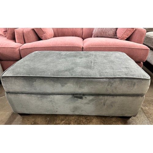 1409 - A Barker & Stonehouse large pewter velvet upholstered footstool