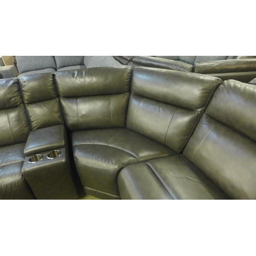 1528 - Lauretta Gilman Creek Leather Corner Sofa, original RRP £2666.66 + VAT (4192-32) damage to central c... 