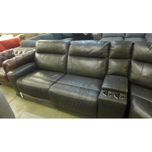 1528 - Lauretta Gilman Creek Leather Corner Sofa, original RRP £2666.66 + VAT (4192-32) damage to central c... 