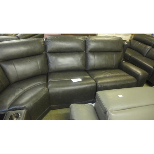 1528 - Lauretta Gilman Creek Leather Corner Sofa, original RRP £2666.66 + VAT (4192-32) damage to central c... 