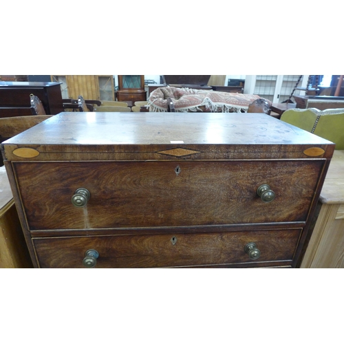 113 - A George IV inlaid mahogany secretaire chest of drawers