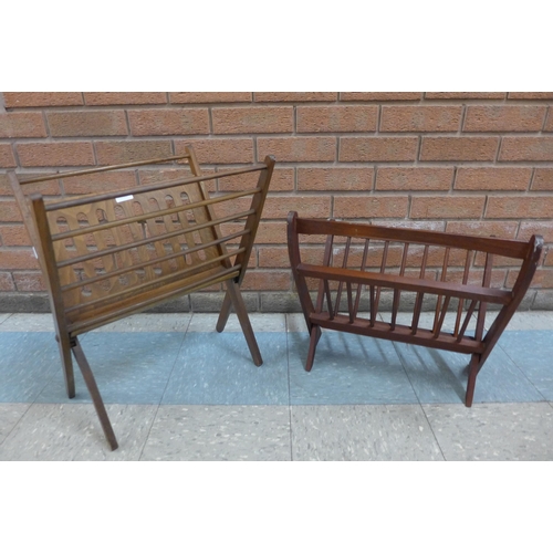 12 - Two teak folding magazine racks