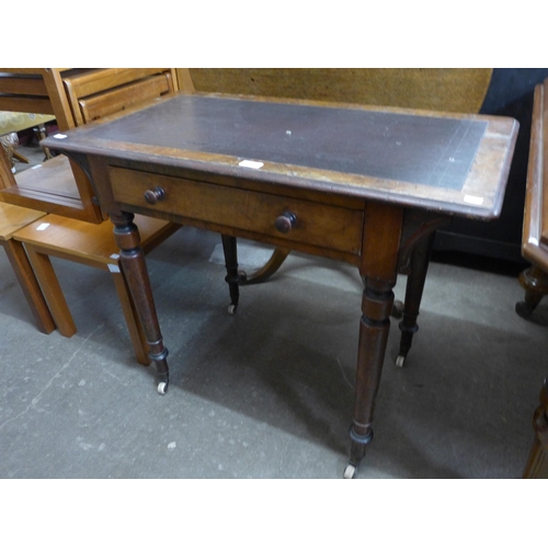 130 - A Victorian mahogany single drawer writing table