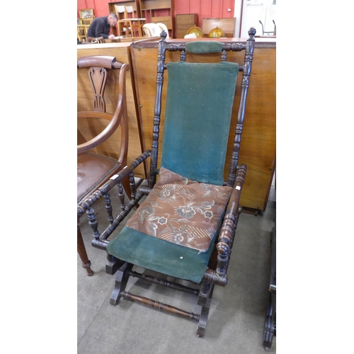 154 - A late 19th Century American beech rocking chair