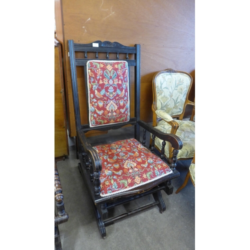 155 - A late 19th Century American beech rocking chair