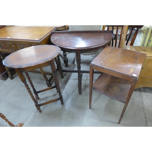 163 - Three oak occasional tables