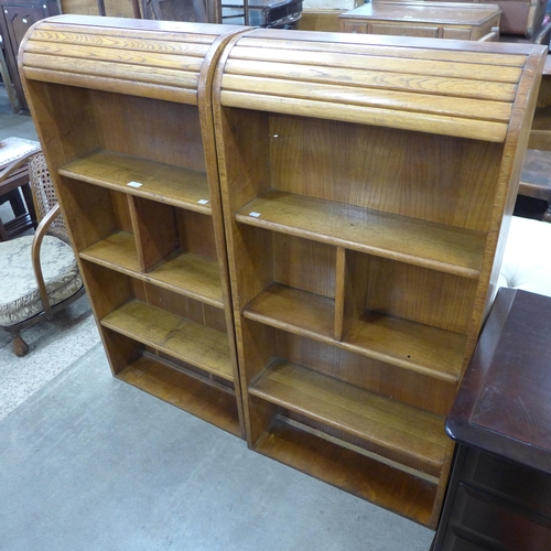 168 - A pair of oak open bookcases