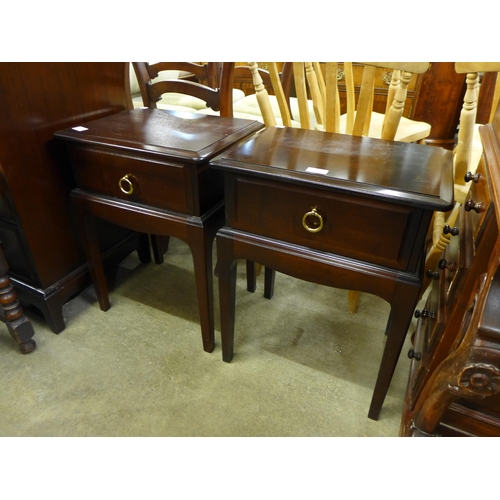 170 - A pair of Stag Minstrel mahogany bedside tables