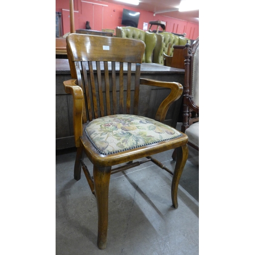 177 - An Edward VII beech desk chair