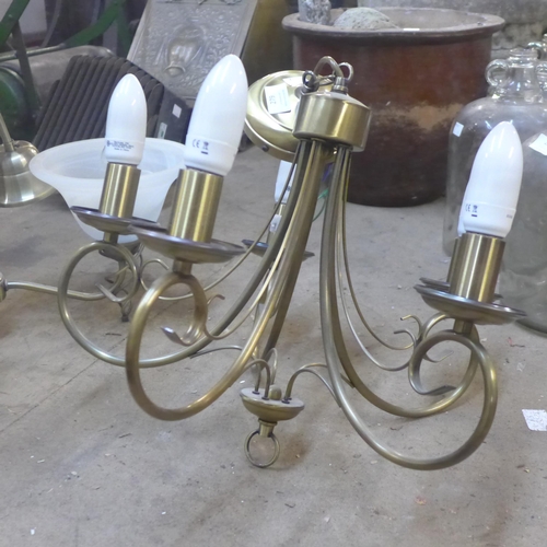 279 - Two gilt metal chandeliers