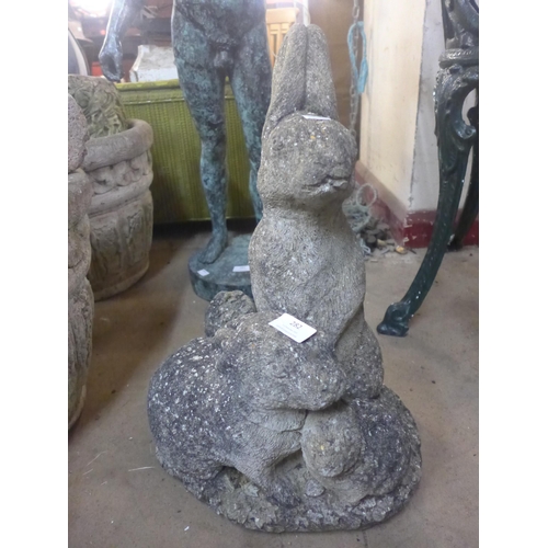 282 - A concrete garden figure of rabbits