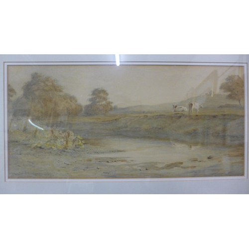 306 - Wilmot Pilsbury (1840-1908), river landscape, watercolour, framed