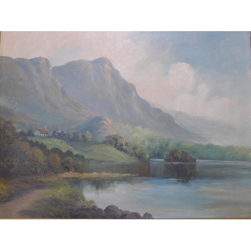 312 - Scottish School, Highland landscape, oil on canvas, indistinctly signed, dated 1904, framed