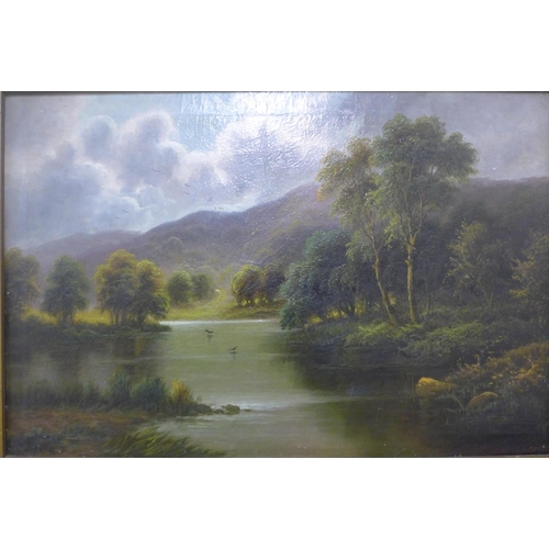 313 - Scottish School (19th Century), pair of Highland landscapes, oil on canvas, indistinctly signed, fra... 