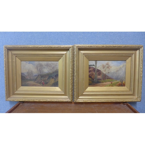 327 - English School (19th Century), pair of landscapes, oil on canvas, framed