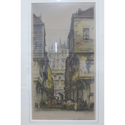 335 - A J.W. Hammond print of Carrington Street Bridge, Nottingham and an Edward Sharland signed engraving... 