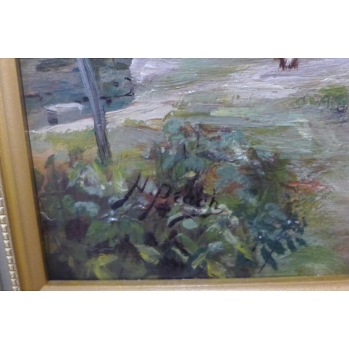 336 - H. Peach, pair of rural landscapes, oil on canvas, framed